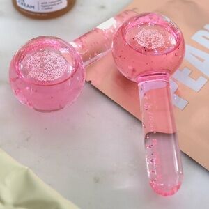 Cryo Glam Ice Globes with Pink Glitter